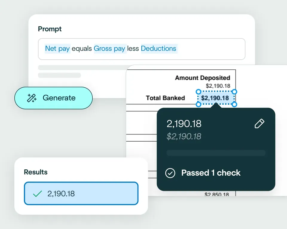 Example of business logic verifying extraction accuracy