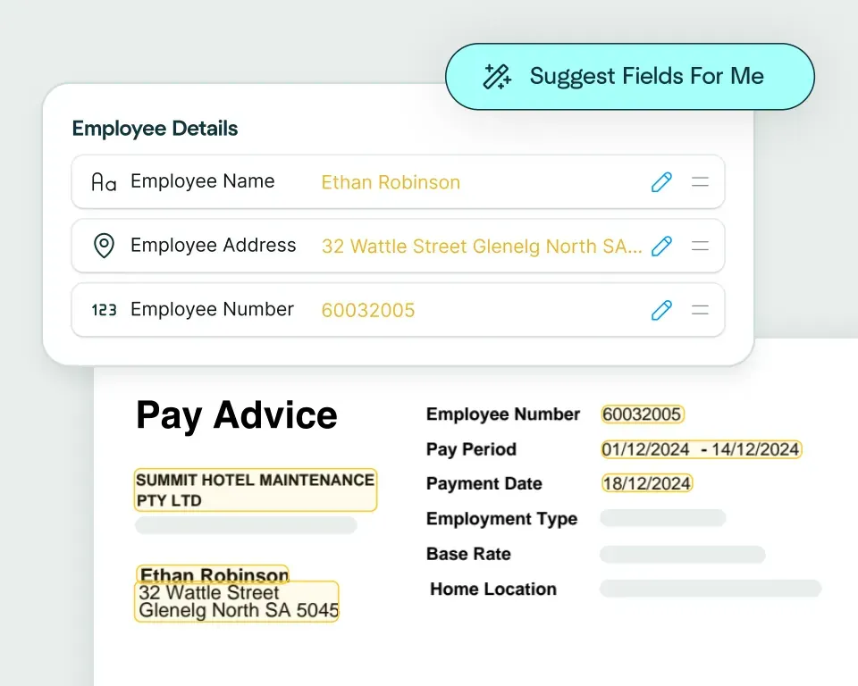 Example of automated data extraction from a cash flow statement