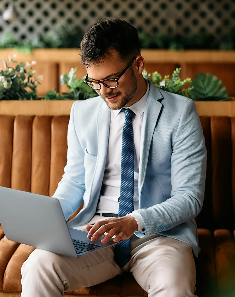 Insurance broker reviewing new client paperwork
