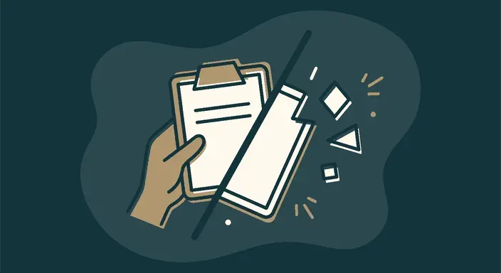 AI splitting a job in two - expert insight illustration
